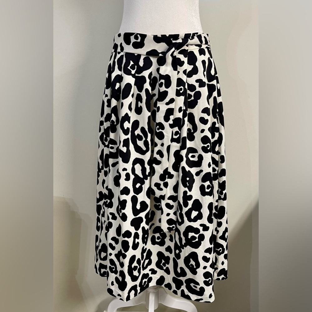 Talbots Black and White Pleated Midi Skirt - Picture 12 of 12